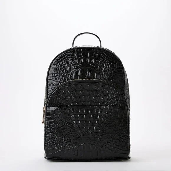 Brahmin Dartmouth Croc-Embossed Genuine Leather Backback in Black Melbourne🖤 NWT - Picture 10 of 11
